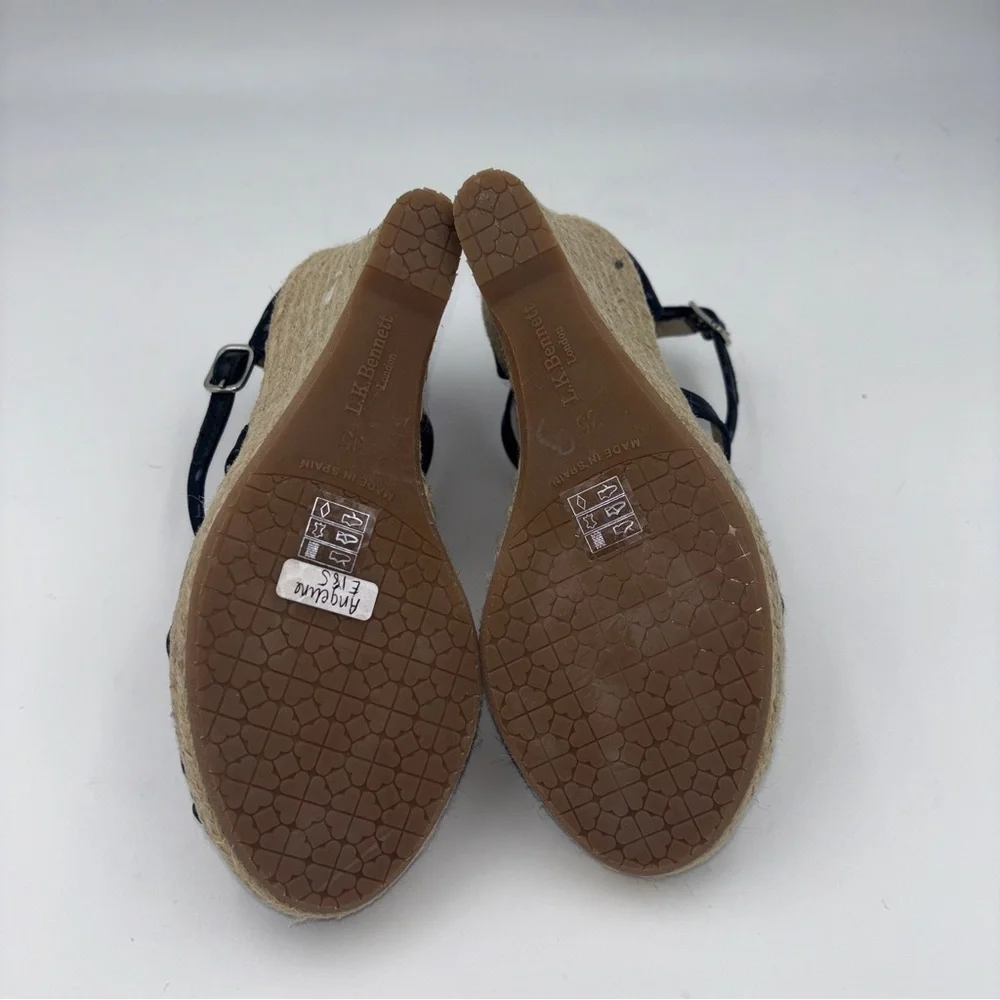 New! LK Bennett polka dot espadrille platform sandals